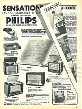 ADVERTISING ADVERTISING 124 1954 PHILIPS TURNTABLES & RADIOS