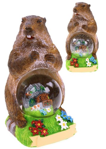 Boule neige marmotte - à,