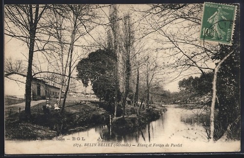 Cpa belin béliet étang et - Étang,