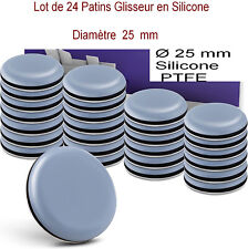 Lot de 24 Petits Patins Glisseur Téflon Adhésif diamètre Ø 25 mm  PTFE