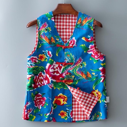 Floral coton gilet veste - floral,