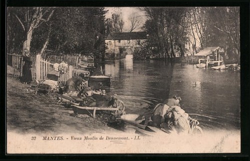 Cpa mantes vieux moulin de - vieux,