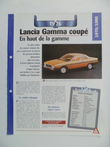 Carte fiche auto - fiche, gamma