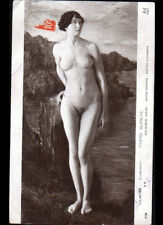 NATURISM, WHITE WOMAN at sea by S. FREMONT / PARIS SALON 1912