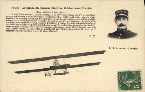 Biplan farman piloté - farman,
