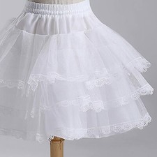 3 Layers Petticoats Flower Girl Children Hoopless Lace Tulle Underskirt Slips