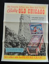 Old Chicago Pinball by Bally Pinball Advertising Flyer - Collection 