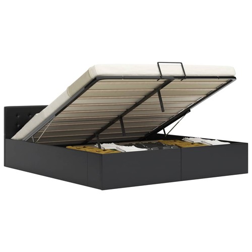 Cadre lit rangement noir - rangement,