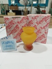 pretty glass paste vase signed laflor with certificate and original box 
