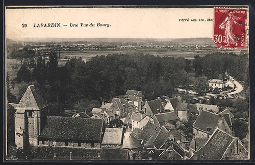 Cpa lavardin une vue bourg - cpa, lavardin,