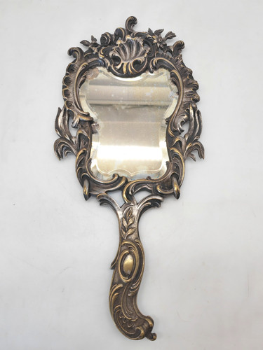 Ancien miroir face main - face, à