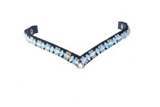 Bride de cheval élégante en forme de V Snap browband Crystal Bling Bridle...
