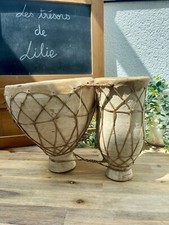 Darbouka Tbila Double Tambour Percussion en Terre Cuite et Peau origine Maroc