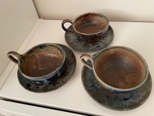 3 TASSES A CAFÉ EN GRÈS AVEC