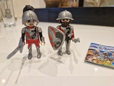PLAYMOBIL - LOT DE 2 SOLDATS CHEVALIER DE L AIGLE - CHÂTEAU FORT MÉDIÉVAL 