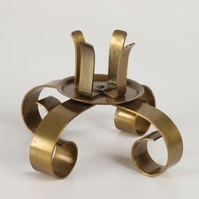 Ystad Metall Brass Candle Holder – Ivar Ålenius-Björk – Sweden, 1960s