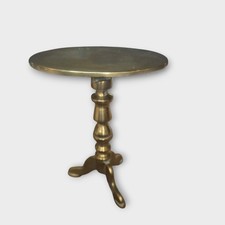 Vintage Brass Tilt-Top Miniature Table – Tripod Folding Display Stand