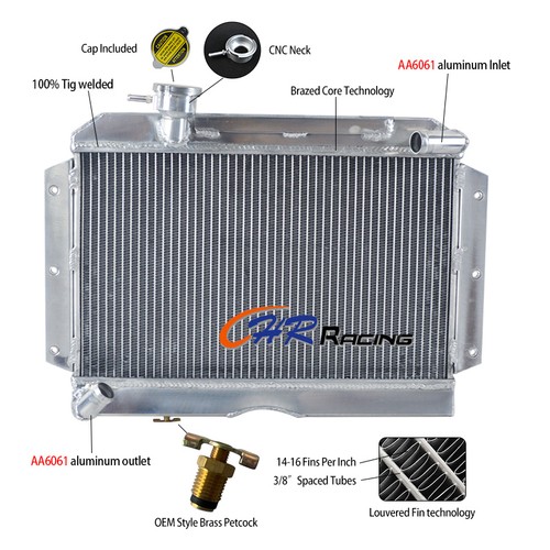 Row aluminum radiator - row, for