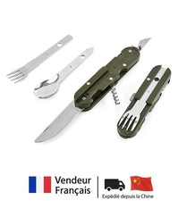 Couteau Multifonctions Militaire Cuillère Fourchette Décapsuleur Camping Bivouac