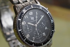 Montre homme LIP Chronographe  à quartz, pile neuve, fonctionne  Chiffres arabes