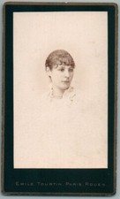 CDV 1870 Portrait Femme encadrement noir. Faire part mortuaire ? Photo Tourtin