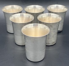 Lot of 6 Silver Metal Cups, H. 6.5 cm, hallmarks “3”