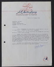 1949 PARIS MARTIN LEGEAY Custom Tennis Racket Illustrated 75 Invoice