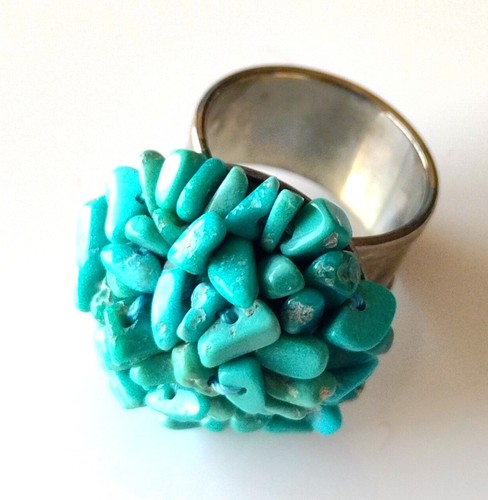 Bague turquoise naturelle - bague,