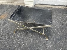 Flexform Carlotta Footstool Antonio Citterio Black Leather Cowhide Italy Vintage