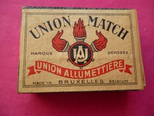 retro-collection-ancienne petite boite d'allumetre (vide) -union match-bruxelles