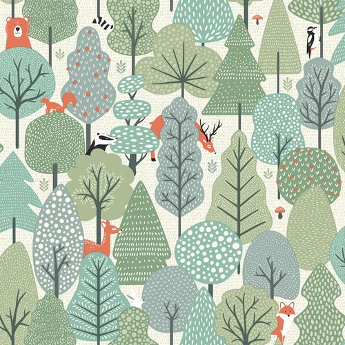 Papier peint vert forêt - papier,