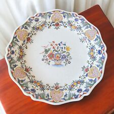 Rouen. Earthenware plate polychrome decor with floral basket, 18th-19th centuries