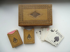 2 jeux 54 cartes à jouer CATEL & FARCY PARIS ecrin en cuir -  LOT 13