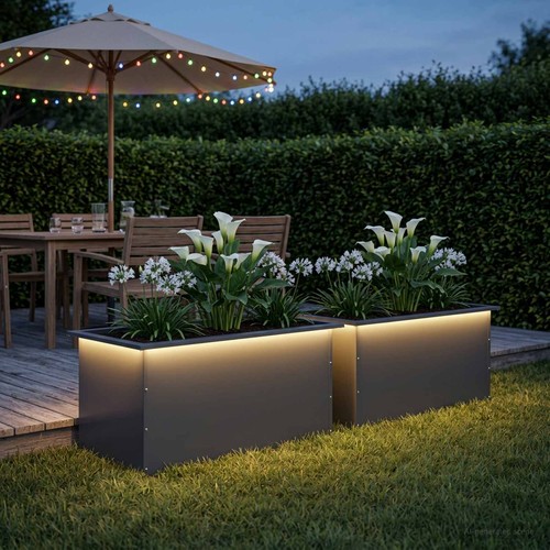 Jardinière jardin avec led - jardinière,