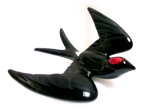 Hirondelle céramique noire - hirondelle, en