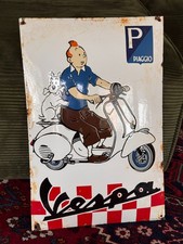 PUB PLAQUE ÉMAILLÉE TINTIN