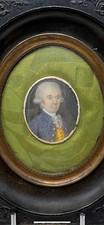 Miniature painting man 18th century antique frame painting 18th