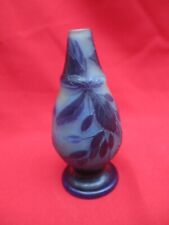 Authentique vase signé Gallé Décor floral dégagé à l'acide