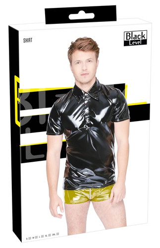 Polo noir brillant - , homme