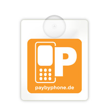 PAYBYPHONE.DE Perspex Carrier with Suction Cup and PAYBYPHONE Sticker, Removable