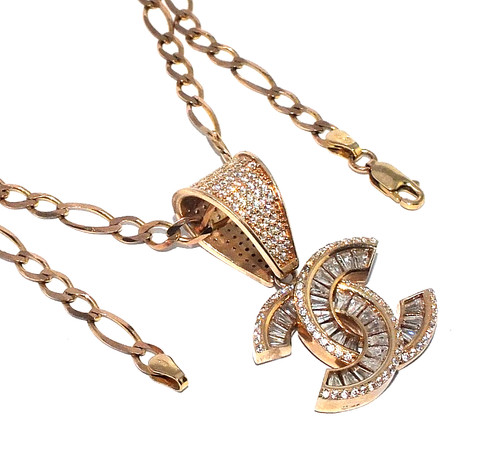 Pendentif motif lettre or - pendentif, en