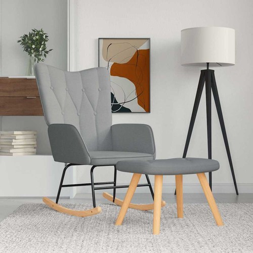 Chaise bascule gris clair - gris,
