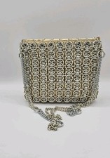 Vintage Walborg Paco Rabanne 60s silver gold metal  chain mail link purse bag