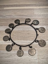 Antique  Silver Coin Bracelet – Swedish Öre + Queen Victoria Canadian Wire Chain