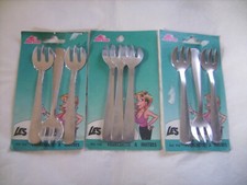 Lot de 9 fourchettes à huitres en inox "Martine" longueur 13 cm neuves emb.