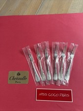 FOURCHETTES  ESCARGOT CHRISTOFLE  MALMAISON  17 CM MÉTAL  ARGENTE NEUVES BLISTER