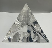 VAL SAINT LAMBERT CRYSTAL TRIANGLE SCULPTURE