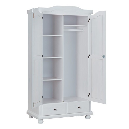 Armoire portes 2 tiroirs - armoire,