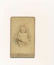 CDV baby sitting white layette on chair F. Larippe Tours numbered baby 