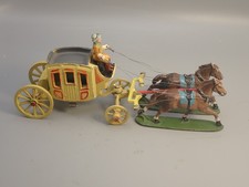 QUIRALU  FAR-WEST BELLE DILIGENCE CHEVAUX 1ère VERSION AVEC SOCLE